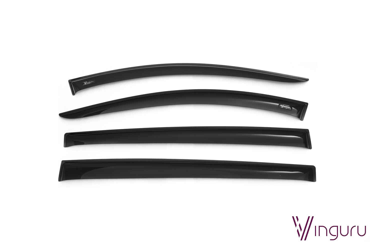 Дефлекторы окон Vinguru RENAULT Megane III Hb 5D 2008-2014, 2012-2014, 2014-2016 /хетчбек/накладные/скотч /к-т 4 шт./материал акрил / Рено Меган