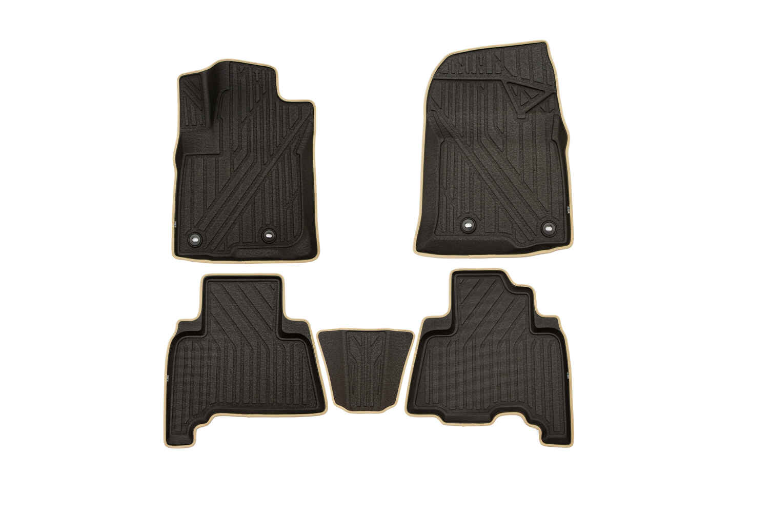 Коврики KVEST 3D в салон подходят для LEXUS GX, 2013-, 5шт. (полиуретан, черный, бежевый) / Лексус GХ
