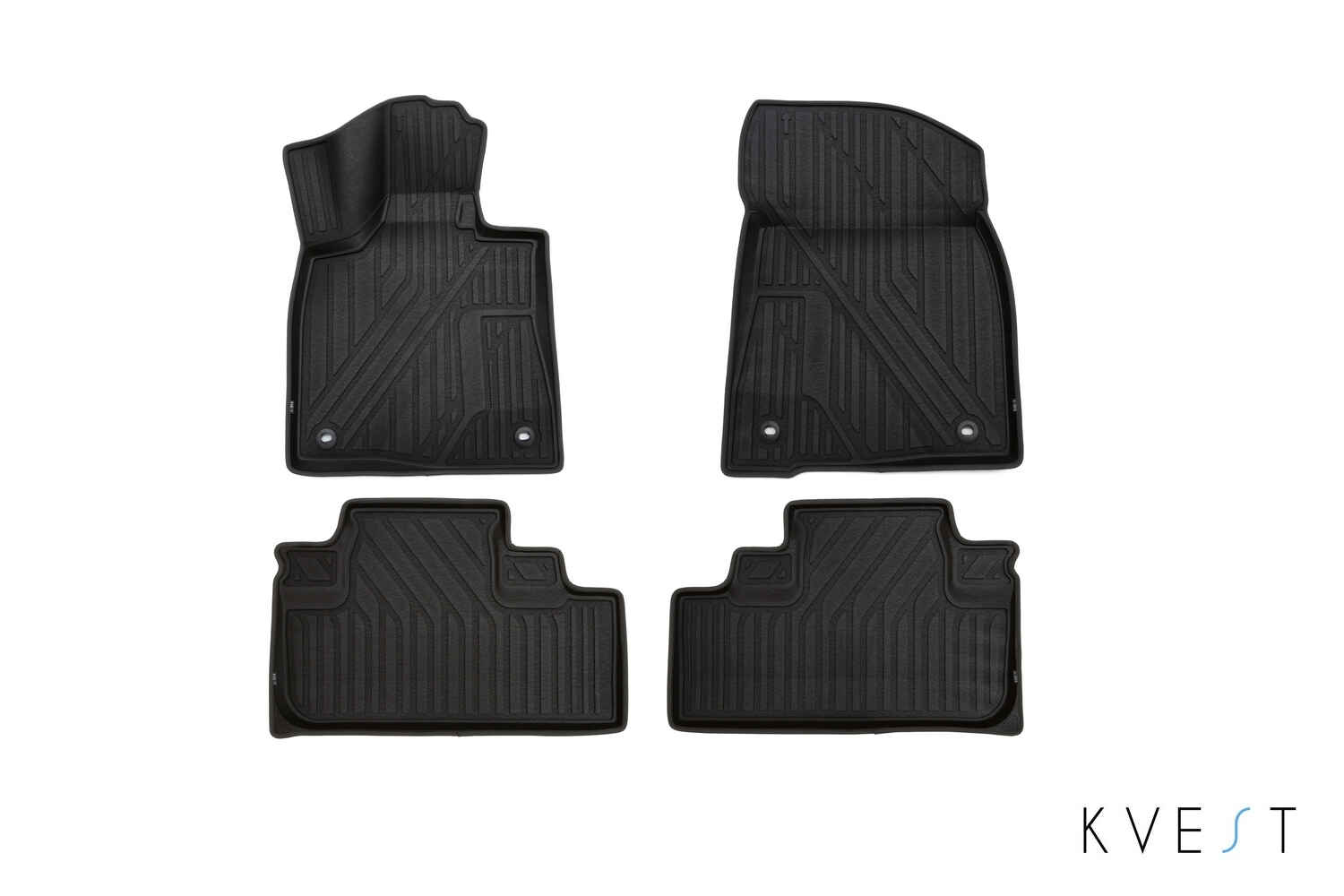 Коврики KVEST 3D в салон подходят для LEXUS RX (IV, IVr), 2015-2019, 2019-, 4 шт. (полиуретан, черный, серый) в коробе / Лексус РХ