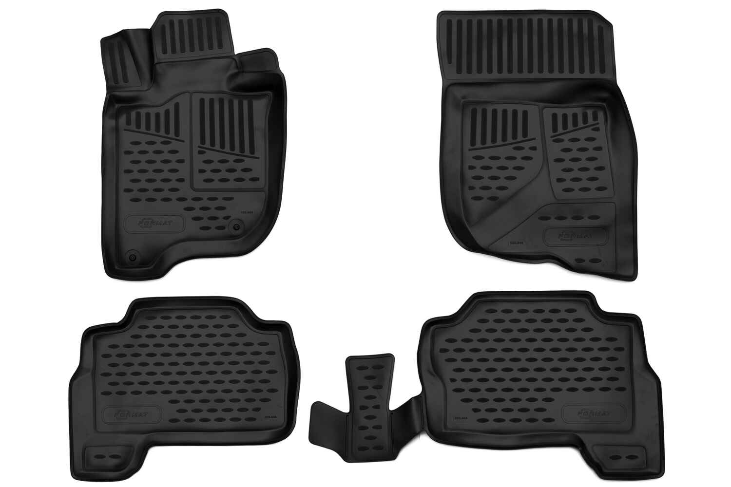 Коврики 3D в салон подходит для MITSUBISHI Pajero Sport (III, IIIp), 2015-, 4 шт. (ПУ, повышенная износостойкость) / Митсубиси Паджеро спорт