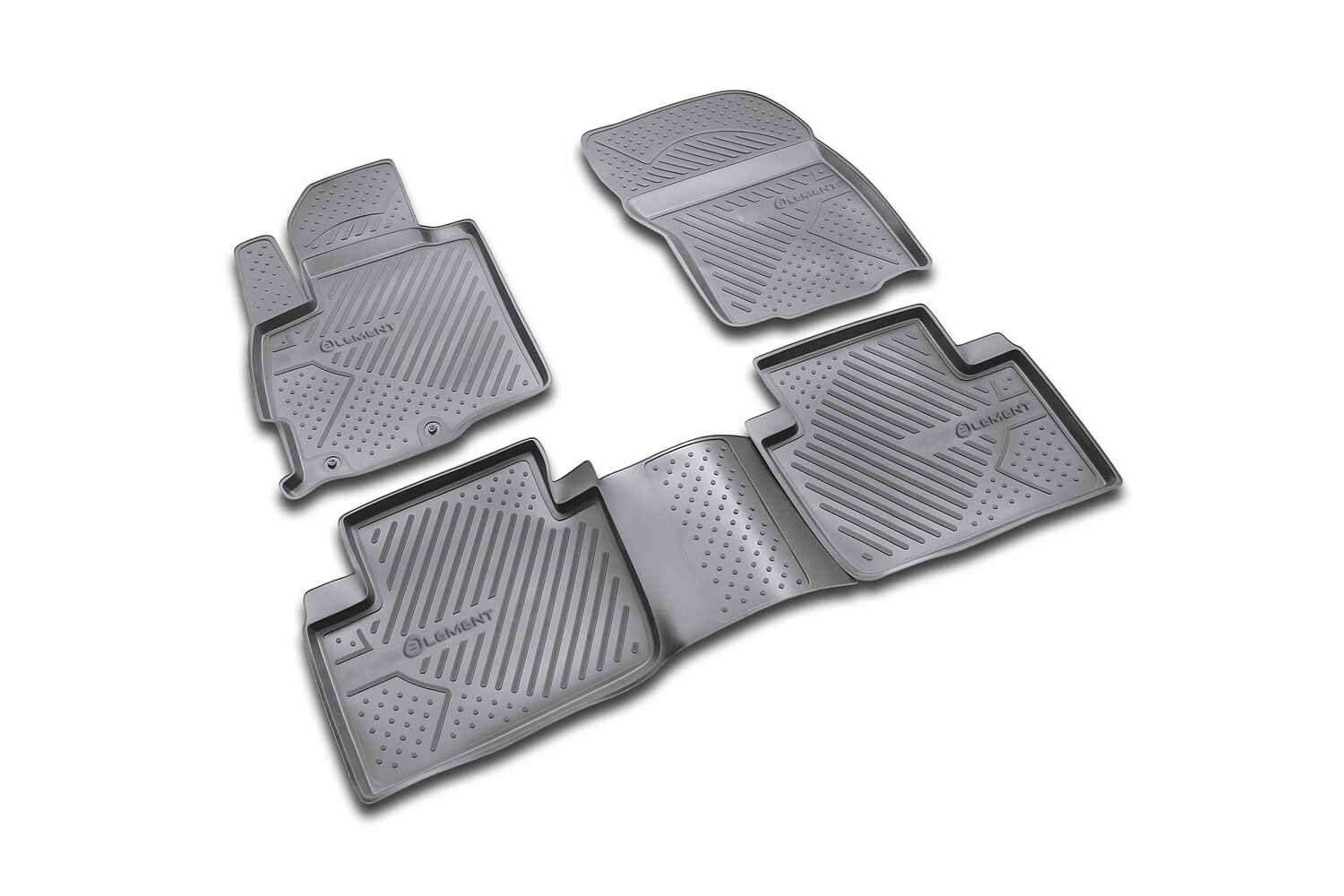 Коврики в салон, подходит для MITSUBISHI Outlander XL 2005-2010, 2010-2012, 4 шт. (полиуретан, серые)