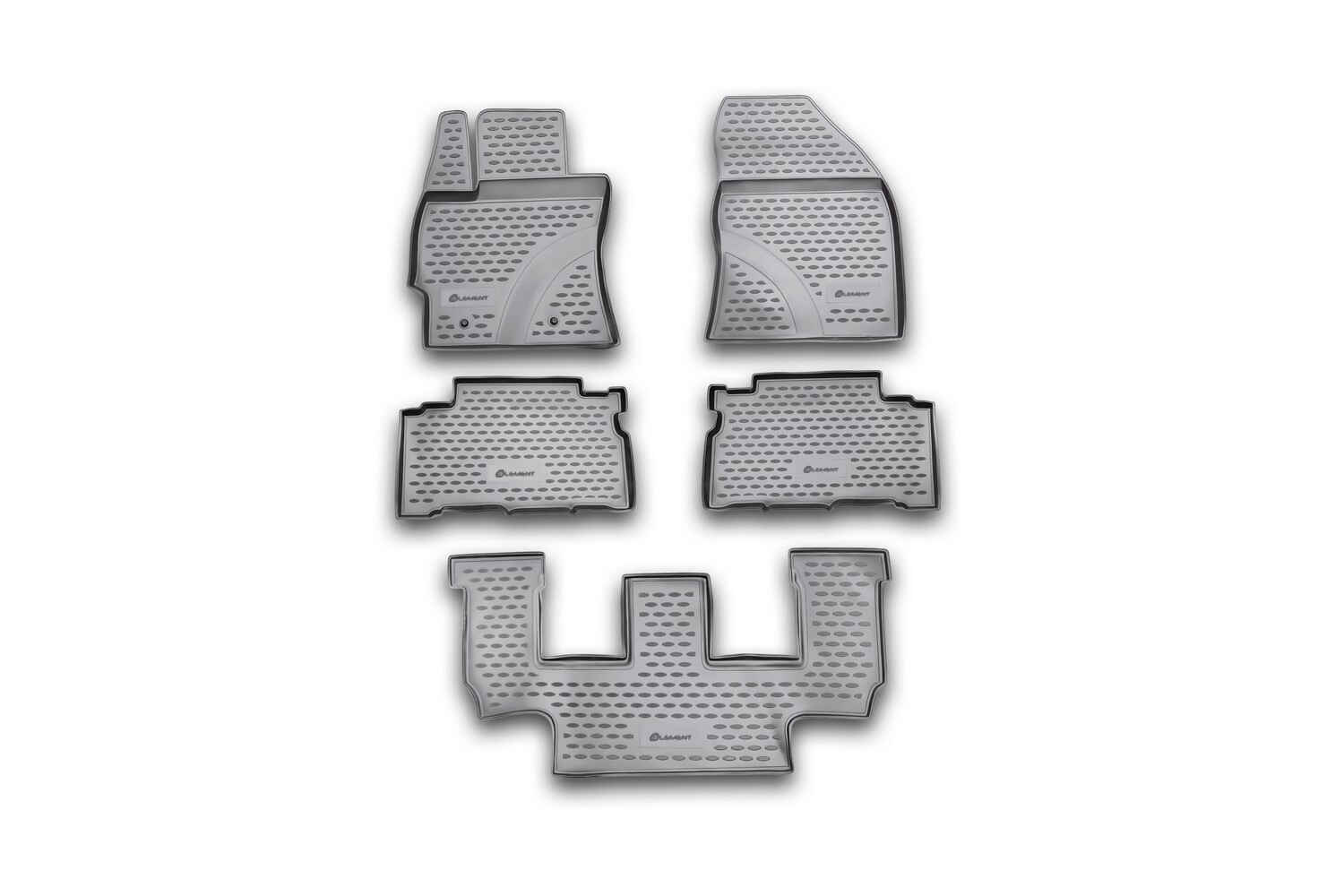 Коврики в салон TOYOTA Verso, 3 ряда 10/2009-2013, 5 шт. (полиуретан) / Тойота Версо