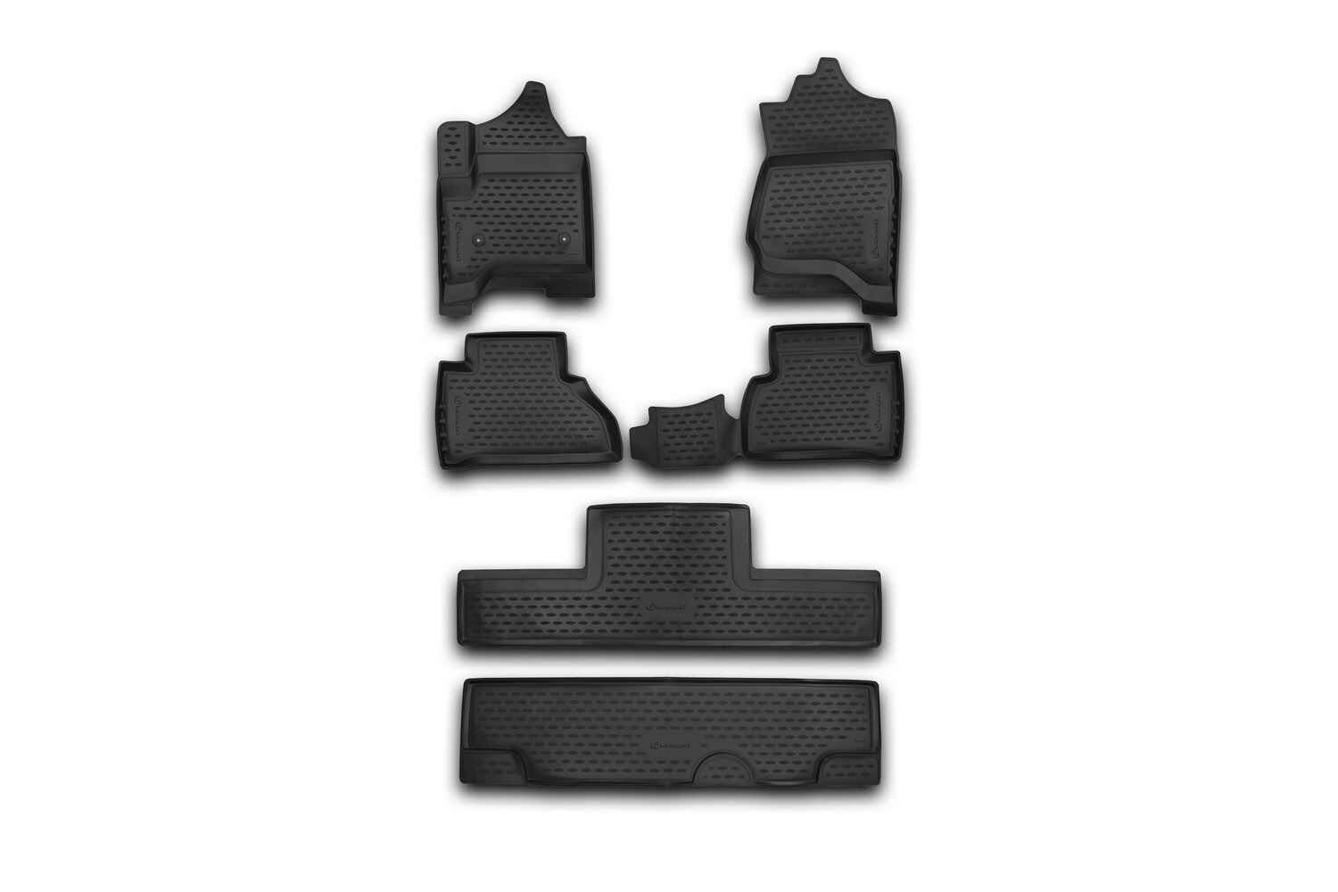 Коврики 3D в салон, подходит для CADILLAC Escalade, 2015->, 8 мест, (USA), 6 шт. (полиуретан)