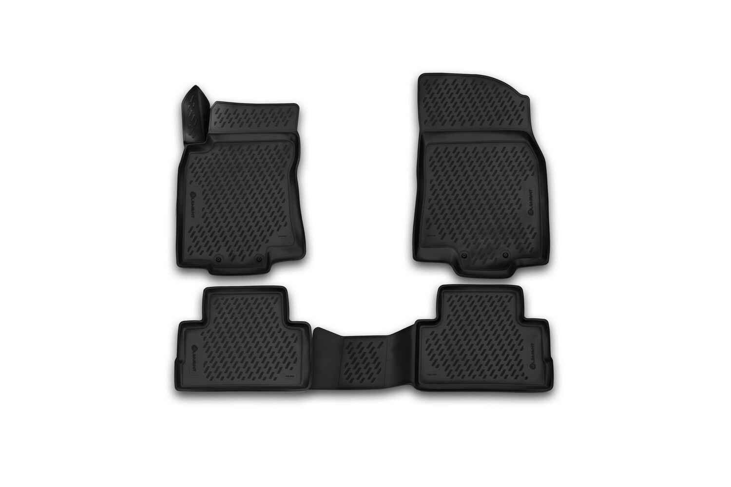 Коврики 3D в салон, подходит для NISSAN Qashqai (J11F), 2015->, сборка РФ, 4 шт. (полиуретан)