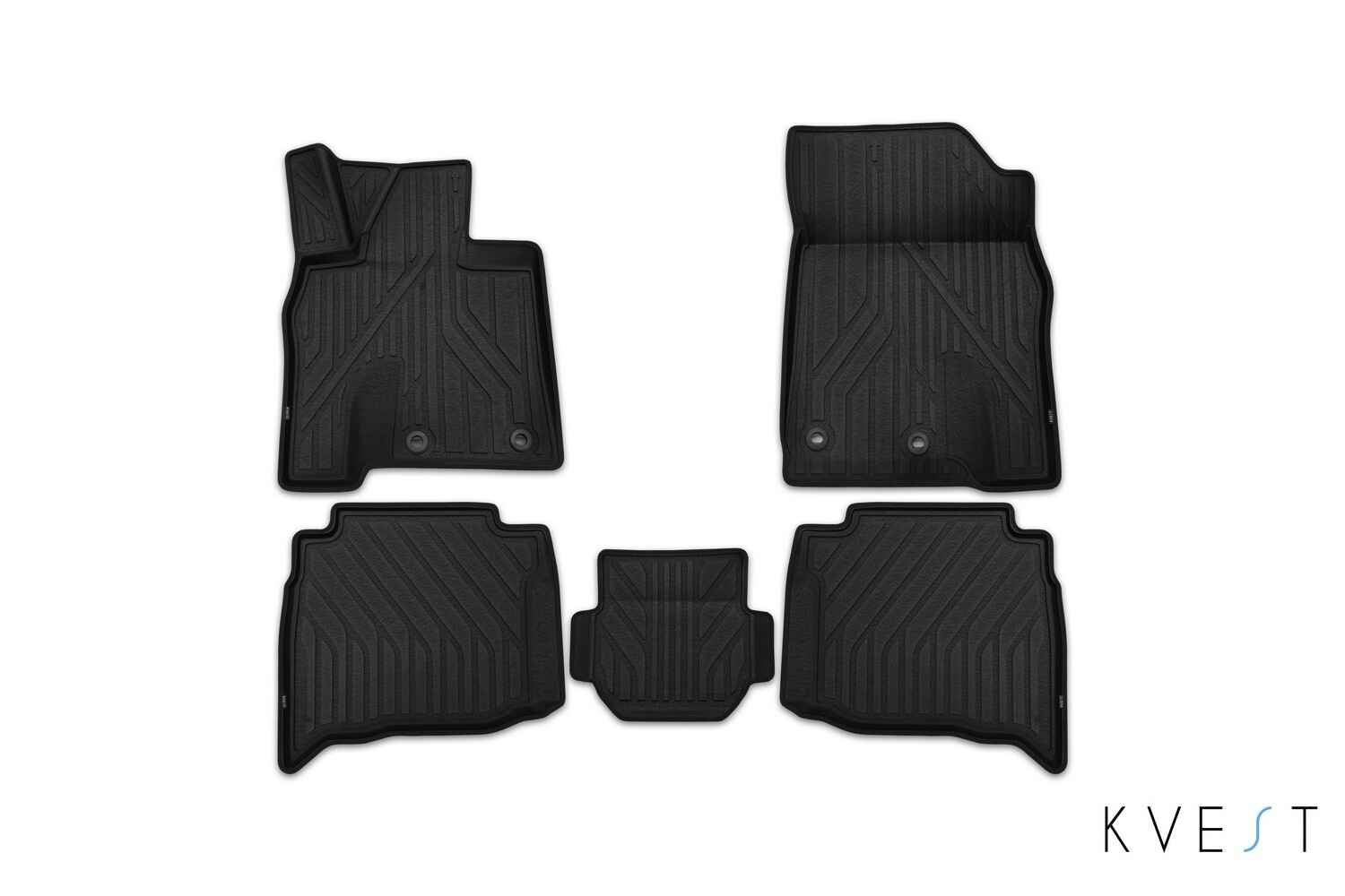 Коврики KVEST 3D в салон подходят для LEXUS RX, 2015-, 4 шт. (полиуретан, черный, черный) / Лексус РХ
