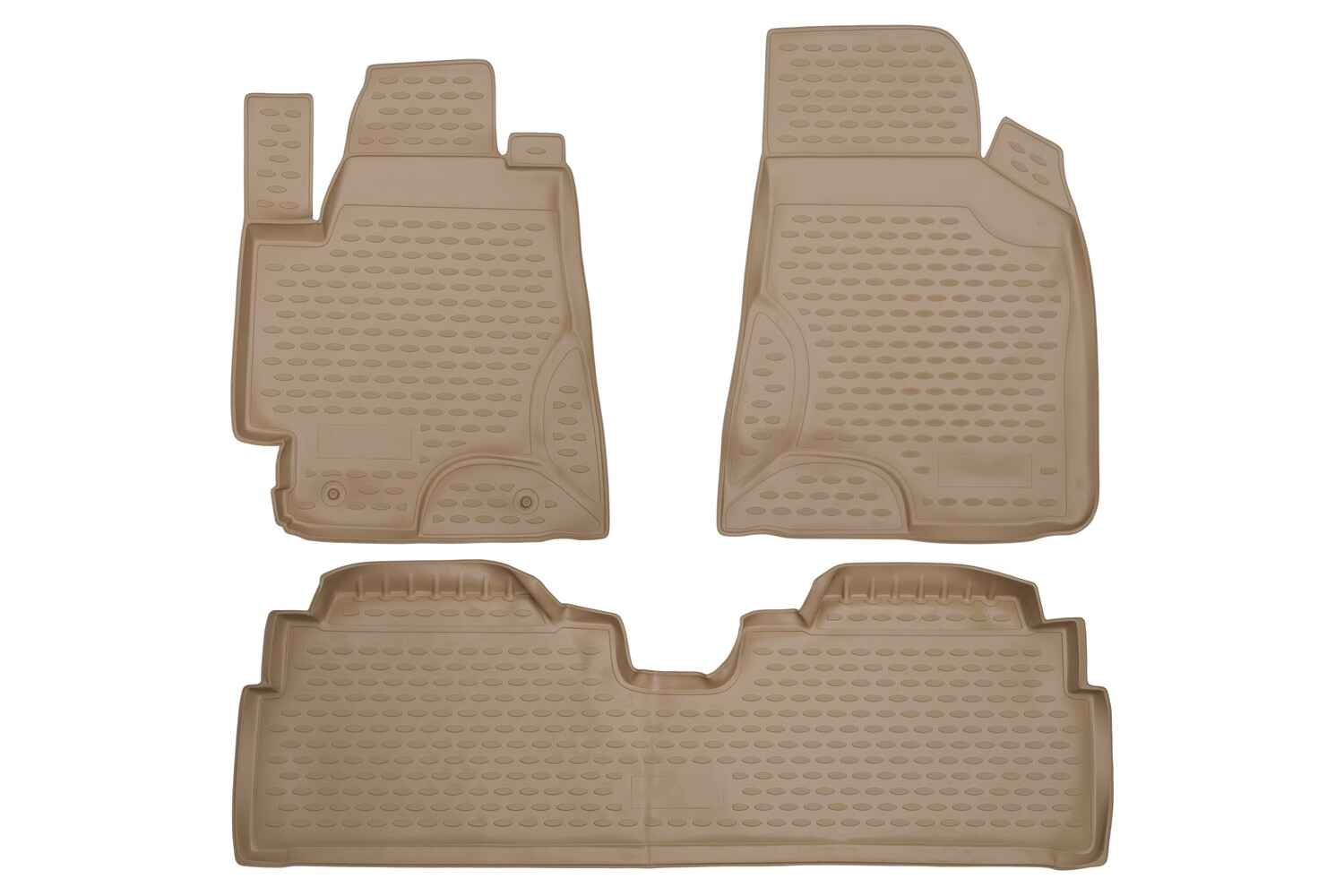 Коврики в салон TOYOTA Highlander (I, ХU20), 2001-2007, 3 шт. бежевый (полиуретан) / Тойота Хайлендер