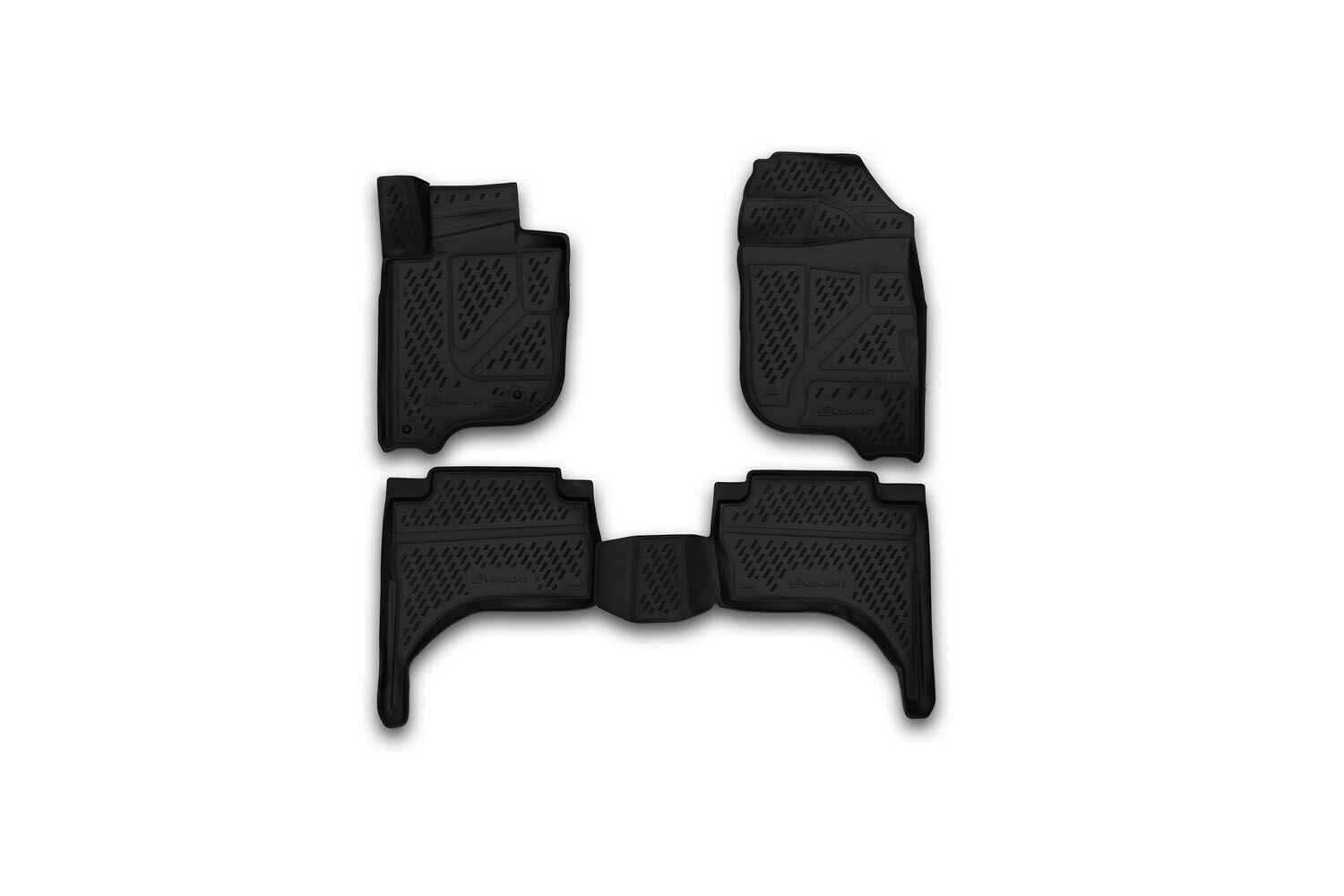 Коврики 3D в салон, подходит для MITSUBISHI L200, 2015-02/2019, 4 шт. (полиуретан)