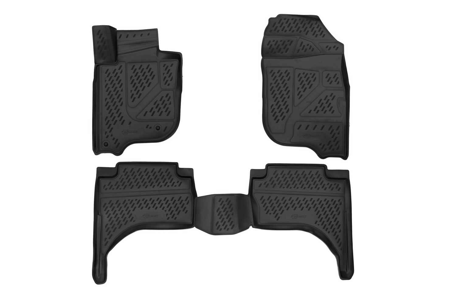 Коврики 3D в салон подходит для MITSUBISHI L200 (V, Vr), 2015-, 4 шт. (ПУ, повышенная износостойкост / Митсубиси Л200