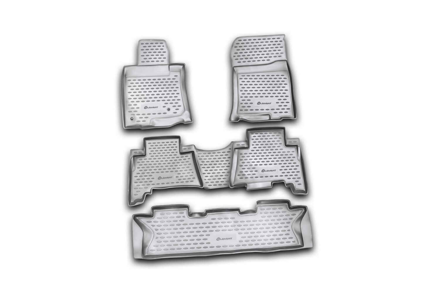 Коврики в салон TOYOTA Land Cruiser Prado 12/2009-2013, 5 шт., 7 мест (полиуретан) / Тойота Ленд крузер прадо