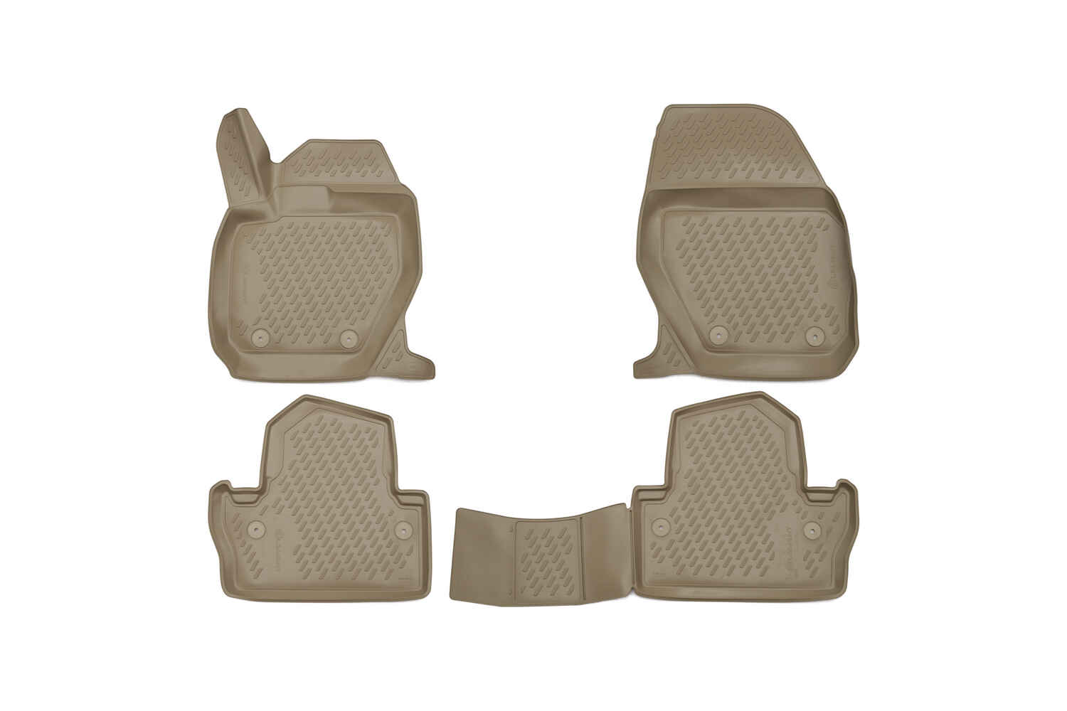 Коврики 3D в салон, подходит для VOLVO S60, 2013->, 4 шт. (полиуретан, бежевые)