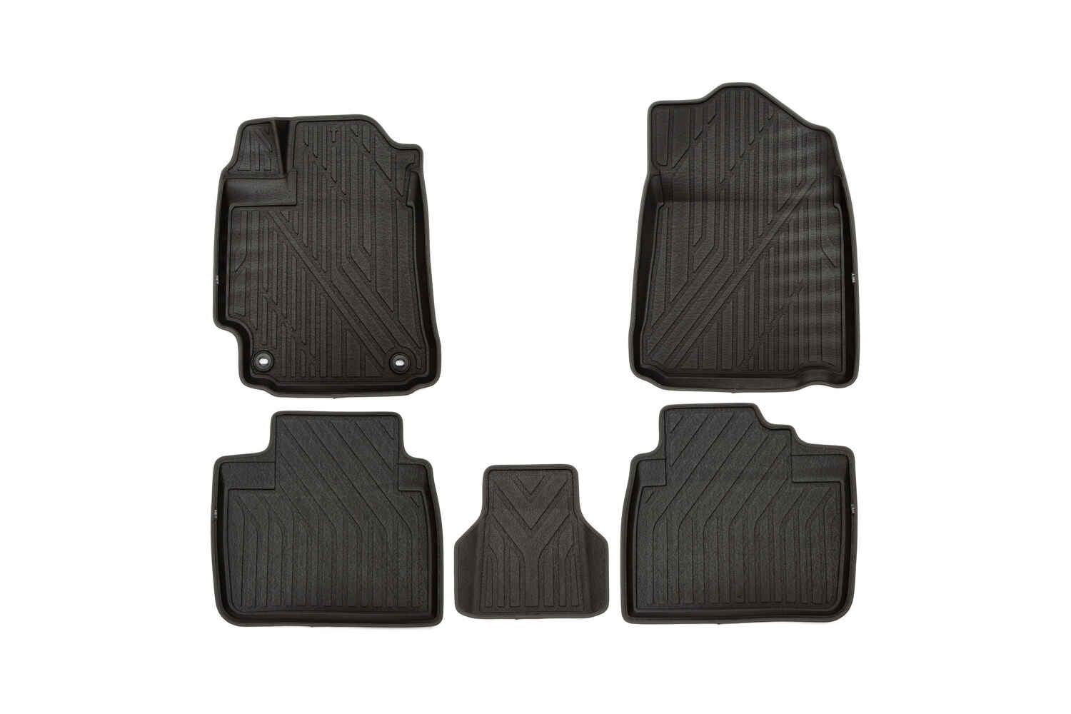 Коврики KVEST 3D в салон подходят для TOYOTA Camry, 2011-2017, XV50, 5 шт. (полиуретан, черный, серый) / Тойота Камри