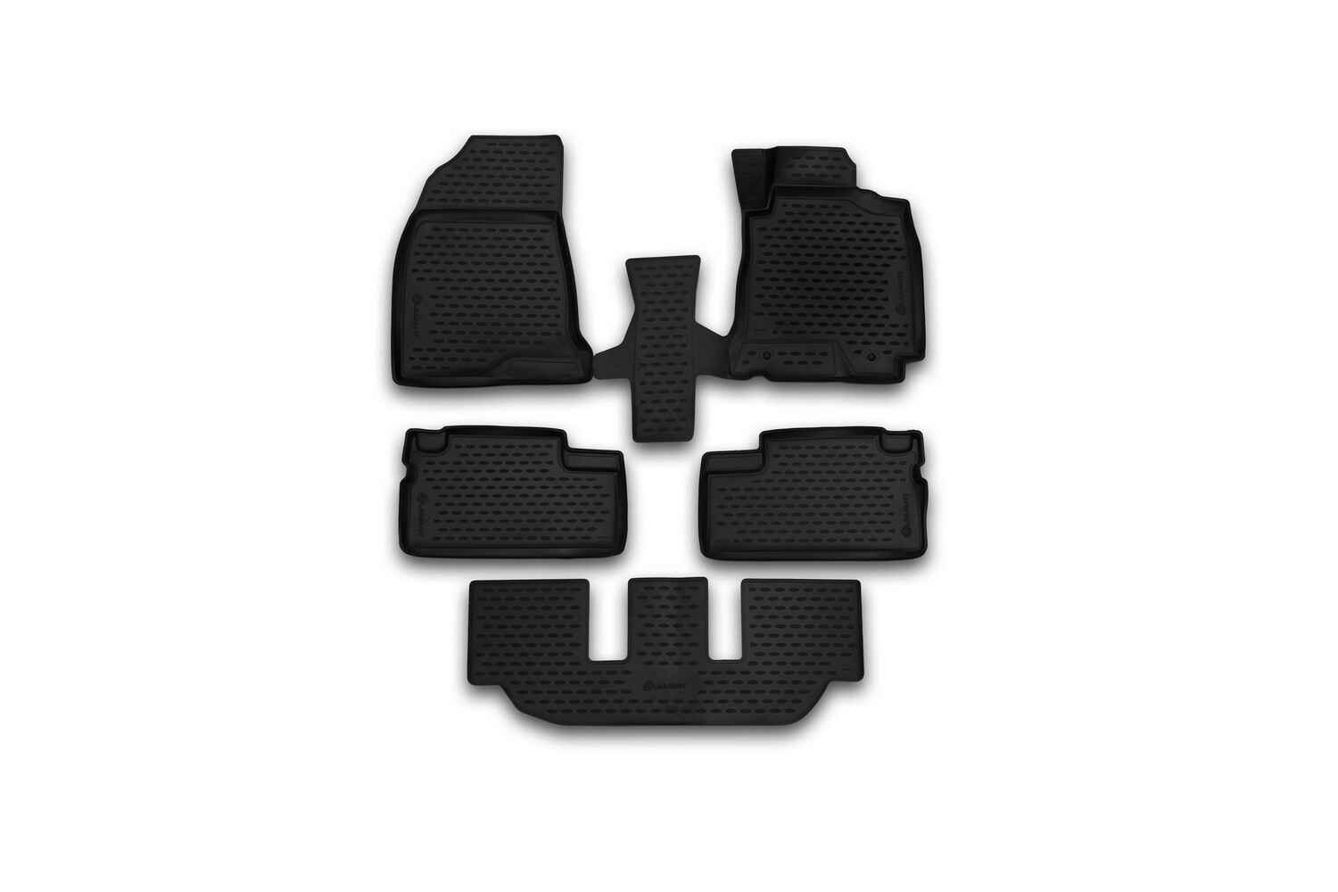 Коврики 3D в салон, подходит для TOYOTA Wish, 2003-2009, передний привод, П.Р., 5 шт. (полиуретан)