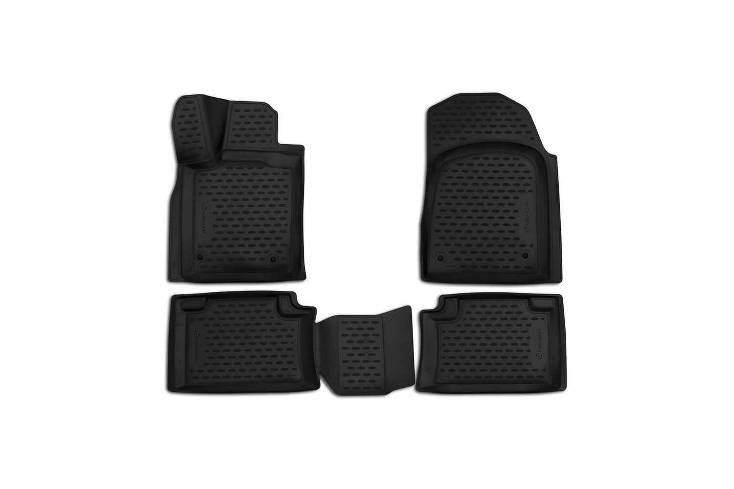 Коврики 3D в салон, подходит для DODGE Durango, 2011->, (3-х местное сиденье 2-го ряда), 4 шт. (полиуретан)